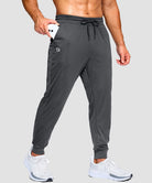 men's mid-rise with pockets stretchy joggers in heather gray - pocket detail