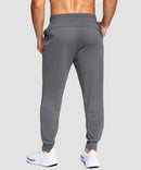 men's mid-rise with pockets stretchy joggers in iron gray - back view