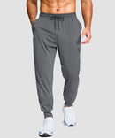 men's mid-rise with pockets stretchy joggers in iron gray - front view