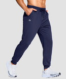 men's mid-rise with pockets stretchy joggers in navy - pocket detail