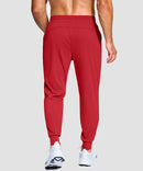 men's mid-rise with pockets stretchy joggers in savannah red - back view