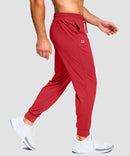men's mid-rise with pockets stretchy joggers in savannah red - side view