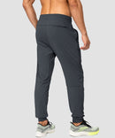 men's mid-waist zipper pockets jogger in gray - back view