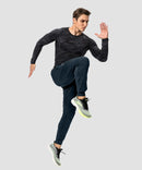 men's mid-waist zipper pockets joggers in dark blue - matching outfits view