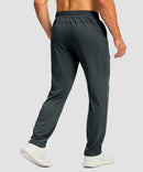 men's mid rise tapered pants in gray - back view