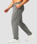 men's mid rise tapered pants in light gray - side view