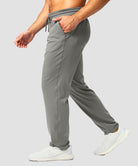 men's mid rise tapered pants in light gray - side view