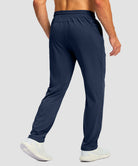 men's mid rise tapered pants in navy - back view