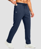 men's mid rise tapered pants in navy - pocket detail view