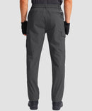 men's multi-pocket hiking pants in dark gray - back view