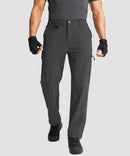 men's multi-pocket hiking pants in dark gray - front view