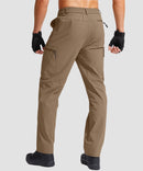 men's multi-pocket hiking pants in dark khaki - back view