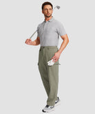 men's multi-pocket hiking pants in gray sage - matching outfits view