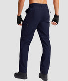 men's multi-pocket hiking pants in navy - back view