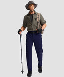 men's multi-pocket hiking pants in navy - matching outfits view