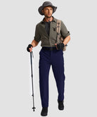 men's multi-pocket hiking pants in navy - matching outfits view
