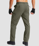 men's multi-pocket hiking pants in slate green - back view