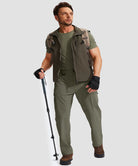 men's multi-pocket hiking pants in slate green - matching outfits view