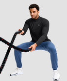 men's quarter zip performance pullover in black - matching outfits view