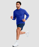 men's quarter zip performance pullover in blue - matching outfits view