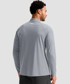 men's quarter zip performance pullover in cloudy gray - back view