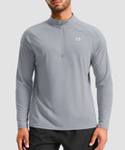 men's quarter zip performance pullover in cloudy gray - front view