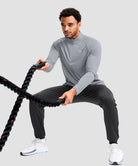 men's quarter zip performance pullover in cloudy gray - matching outfits view