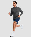 men's quarter zip performance pullover in dark grey - matching outfits view