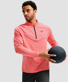 men's quarter zip performance pullover in heather brick red - matching outfits view