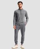 men's quarter zip performance pullover in heather mid gray - matching outfits view