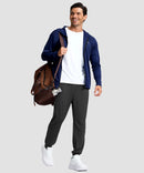 men's reflective zip pockets joggers in black - matching outfits view
