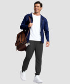 men's reflective zip pockets joggers in black - matching outfits view