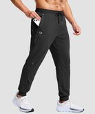 men's reflective zip pockets joggers in black - pocket detail