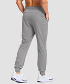 men's reflective zip pockets joggers in cloudy gray - back view