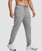men's reflective zip pockets joggers in cloudy gray - side view