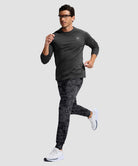 men's reflective zip pockets joggers in gray camo - matching outfits view