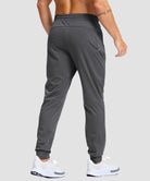 men's reflective zip pockets joggers in heather gray - back view