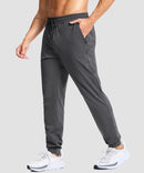 men's reflective zip pockets joggers in heather gray - side view