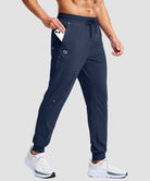 men's reflective zip pockets joggers in navy - pocket detail