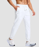 men's reflective zip pockets joggers in white - pocket detail