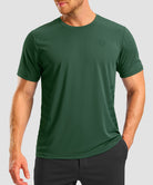 men's rubber strips short sleeve in dark green - front view