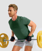 men's rubber strips short sleeve in dark green - matching outfits view