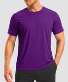 men's rubber strips short sleeve in deep purple - front view