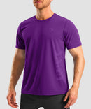 men's rubber strips short sleeve in deep purple - side view
