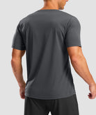 men's rubber strips short sleeve in gray - back view