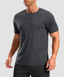 men's rubber strips short sleeve in gray - front view