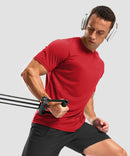 men's rubber strips short sleeve in savannah red - matching outfits view