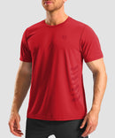 men's rubber strips short sleeve in savannah red - side view