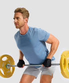 men's rubber strips short sleeve in slate blue - matching outfits view
