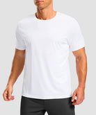 men's rubber strips short sleeve in white - front view
